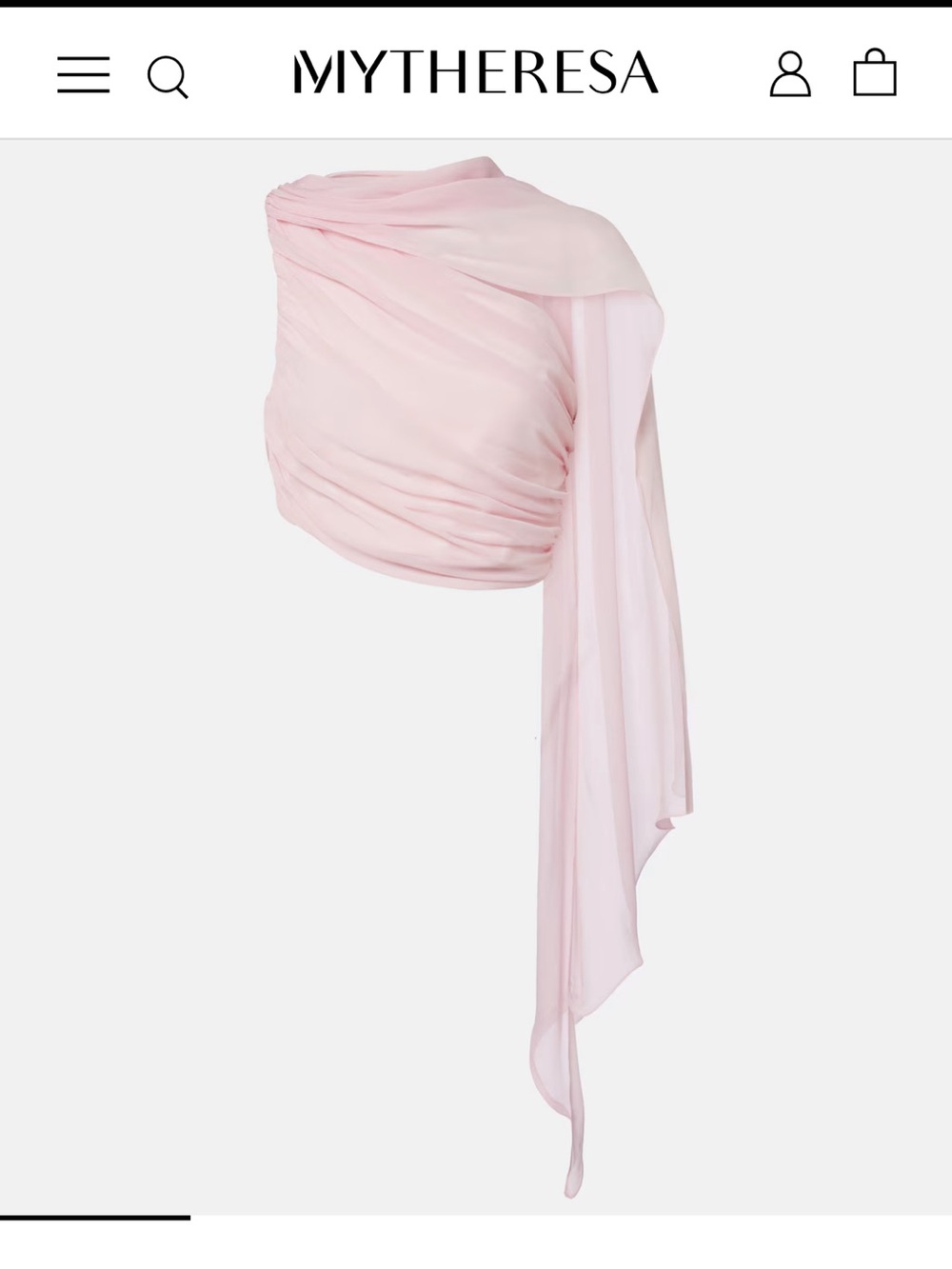 Posse Solene Gathered Scarf-Detail Mesh Top Size XS